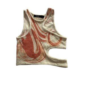 Jaded London Swirl Cut-Out Crop Top in Orange